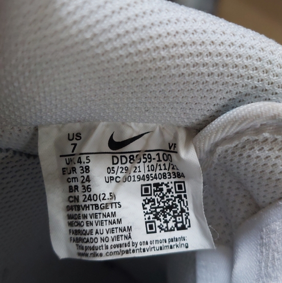 Nike Air Force 1 Low White DD8959-100 W~Size 7 - Picture 12 of 13